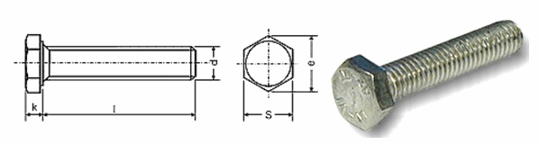 Болт с шестигранной головкой, полная резьба ГОСТ 7798, ГОСТ 7805 / DIN 933