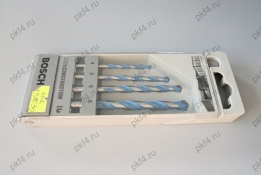 Набор универсальных свёрл 4, 5, 6, 8 мм